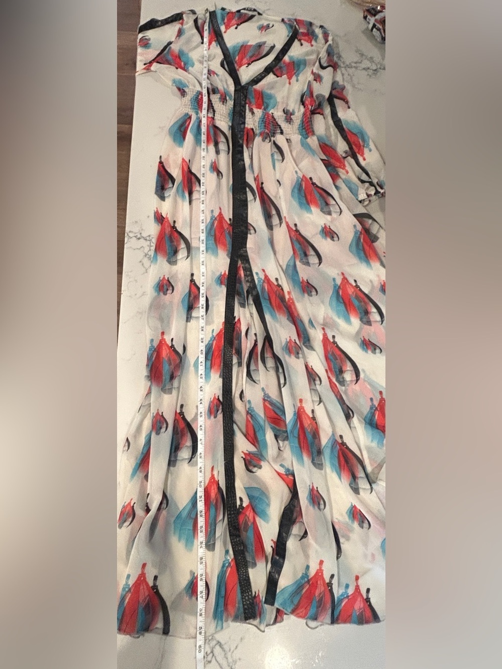 TOV Los Angeles-Elegant Flowy Hot Air Balloon Print Maxi Dress- Size 42 - Picture 9 of 9